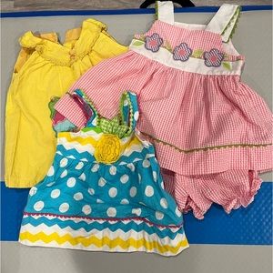 Lot of three 2T tops (diaper cover included for one of them). GUC
